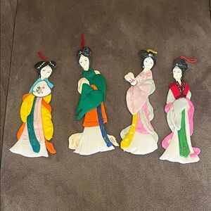 Elegant Asian-Inspired Holiday Ornaments Set